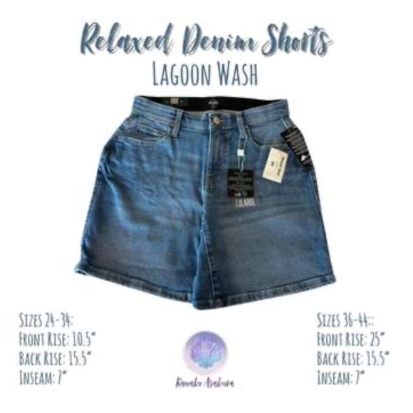 LuLaRoe Relaxed Denim Jean Shorts 42 Lagoon Wash Size 22W-23W NWOT - Picture 10 of 12